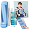 Estojo rígido para lápis com lápis coloridos e régua, estojos para canetas e materiais escolares, marca Hevirgo