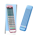 Estojo de lápis rígido Hevirgo com lápis coloridos e régua, com grande capacidade para organizar materiais escolares.