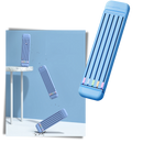 Estojo de lápis rígido Hevirgo com canetas, lápis e régua, resistente ao desgaste, ideal para organização escolar ou artística.