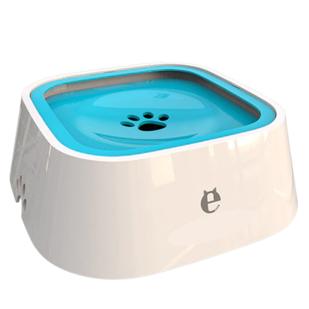 Mangeira flutuante para animais em cor azul, ideal para água ou comida, da marca Pet Feeder Bowl.