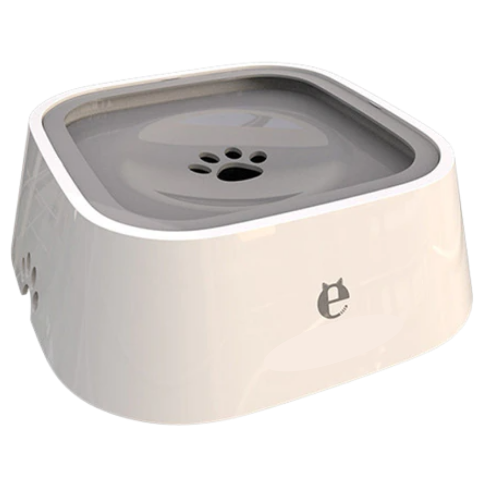 Mangeira flutuante para animais, em cinza, feita de plástico, com espaço para água ou comida, ideal para uso ao ar livre.