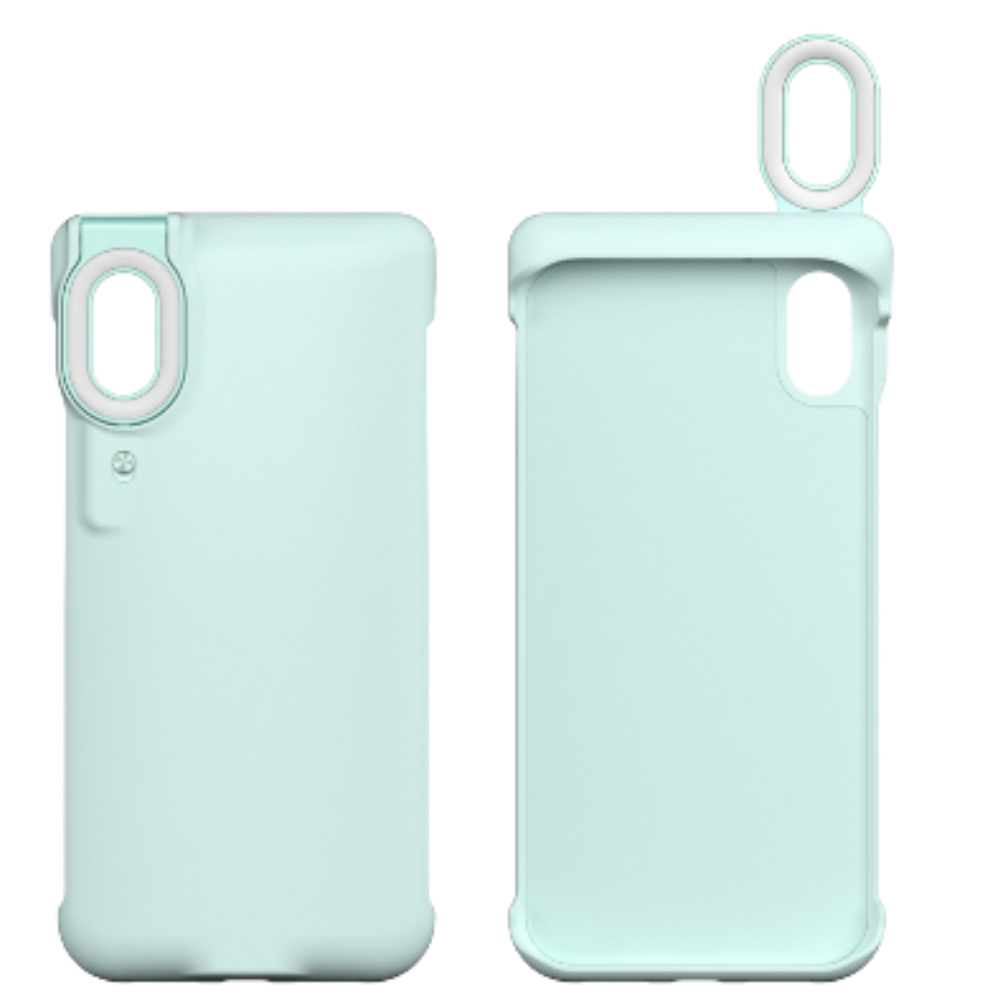 Capinha de telefone Peyan com anel luminoso LED azul para iPhone XR, proteção e iluminação em um só acessório.