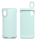 Capinha de telefone Peyan com anel luminoso LED azul para iPhone XR, proteção e iluminação em um só acessório.