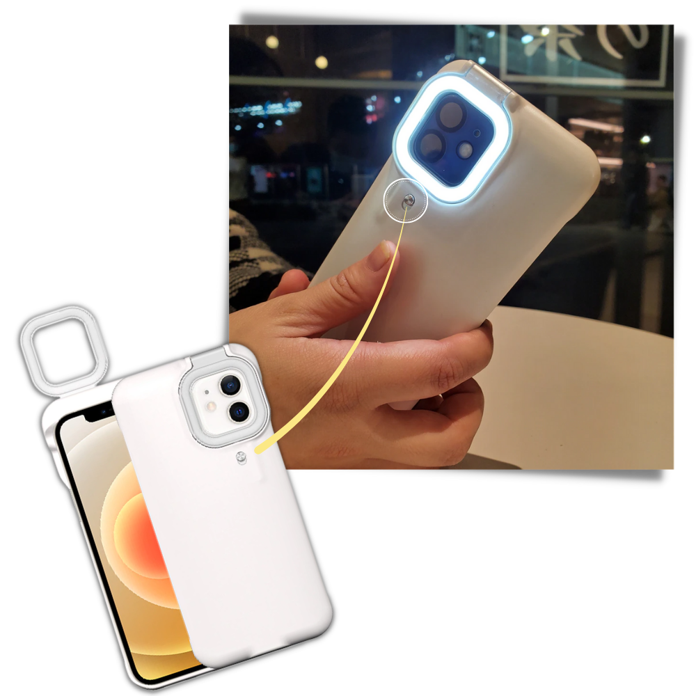 Capa de telefone Peyan com anel de luz LED para iluminação suave e prática.