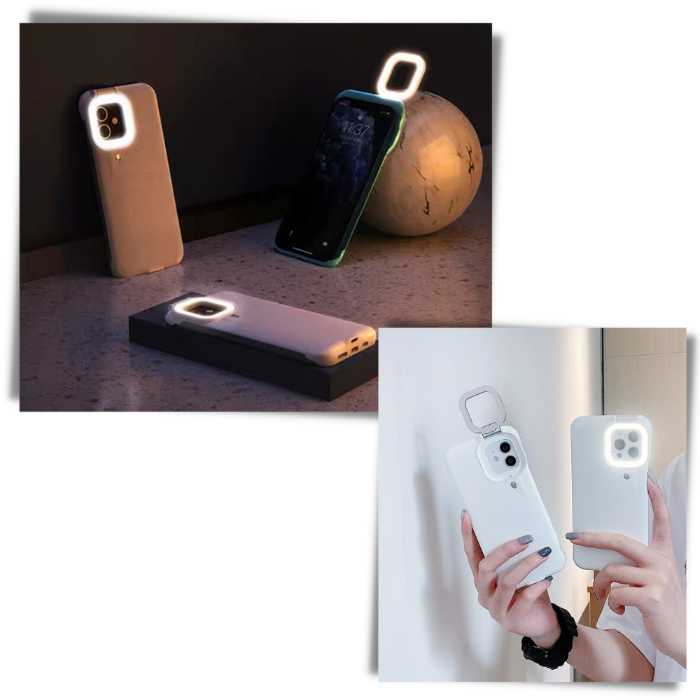 Estojos de telefone Peyan com anel luminoso LED, proteção para celular com design elegante e iluminação em volta do aparelho.