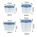 Recipiente empilhável para alimentos com escorredor da marca Epackagesupply, ideal para armazenamento e drenagem de alimentos.