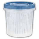 Recipiente alimentar empilhável com escorredor, recipiente de plástico azul de 1200 ml para armazenamento de alimentos.