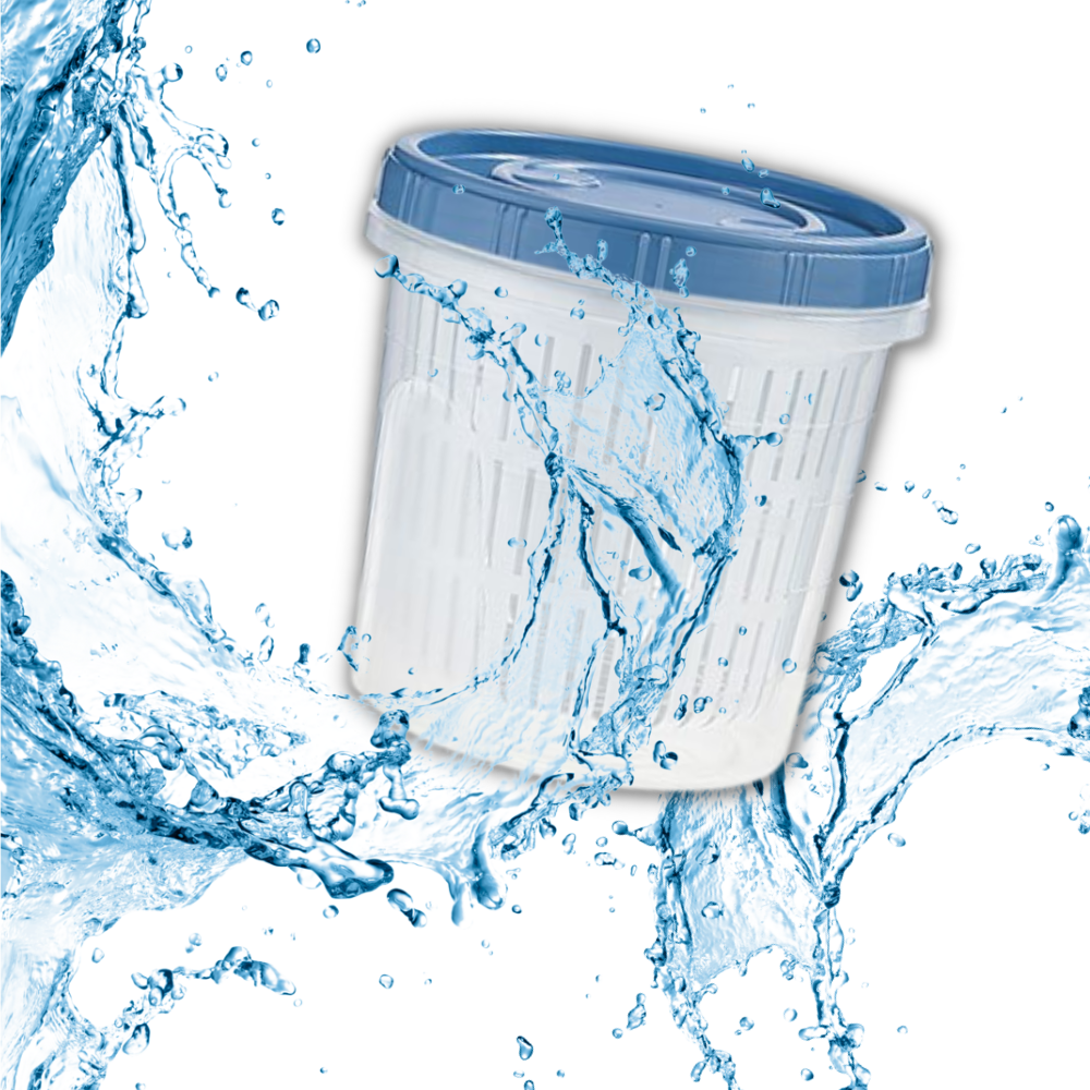 Recipiente empilhável para alimentos com escorredor, ideal para armazenamento de alimentos frescos, marca Epackagesupply.