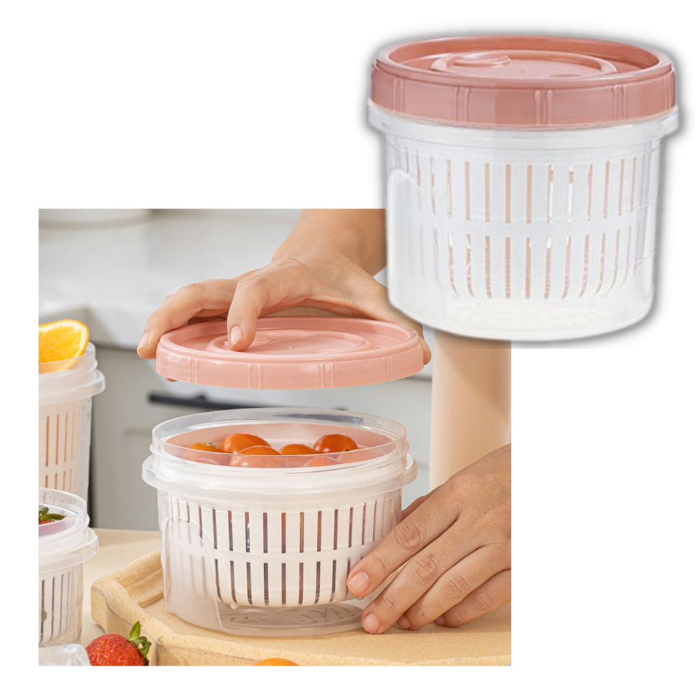 Recipiente empilável para alimentos com escorredor, ideal para armazenamento de alimentos, marca Epackagesupply.
