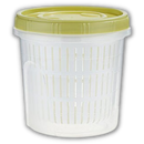 Recipiente empilhável para alimentos com escorredor, pote de armazenamento de 1200ml da marca Epackagesupply, verde.