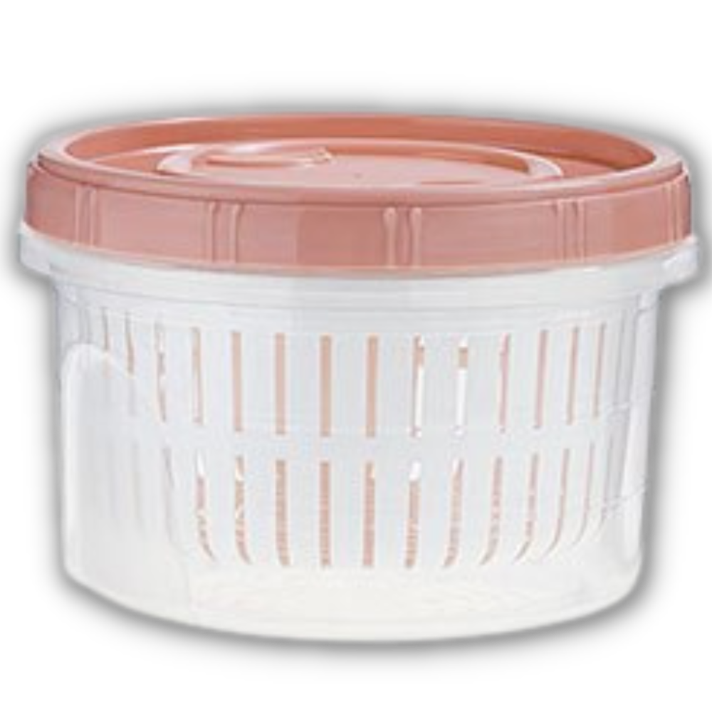 Recipiente empilável para alimentos com escorredor, recipiente de armazenamento de comida da marca Epackagesupply, rosa, 500ml