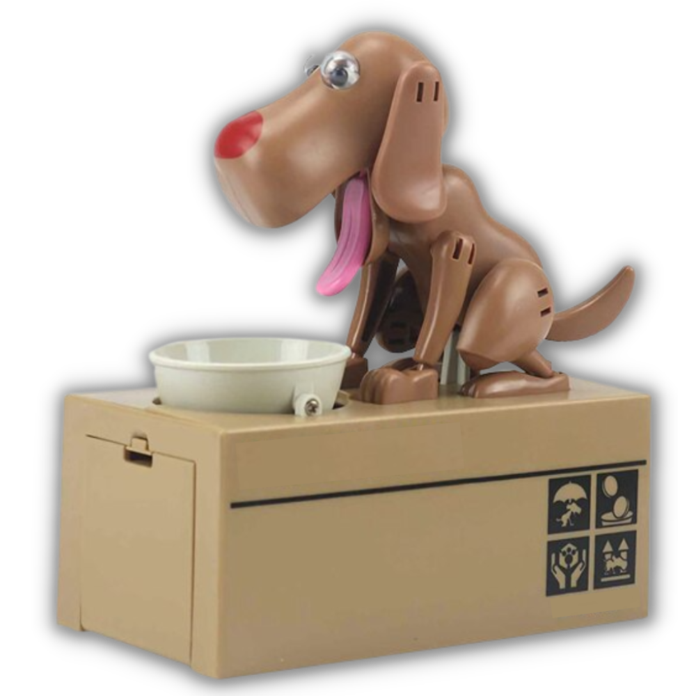 Tirelire de cachorro da marca Wocleiliy, formato de filhote de cão, feita de cerâmica, decorativa e funcional para economizar moedas.