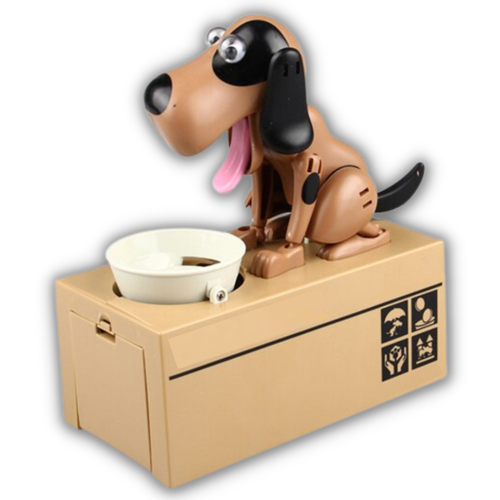 Tirelire de cachorro da marca Wocleiliy, forma de filhote de cachorro, feita de cerâmica, com detalhes realistas e acabamento colorido
