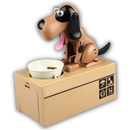 Tirelire de cachorro da marca Wocleiliy, forma de filhote de cachorro, feita de cerâmica, com detalhes realistas e acabamento colorido