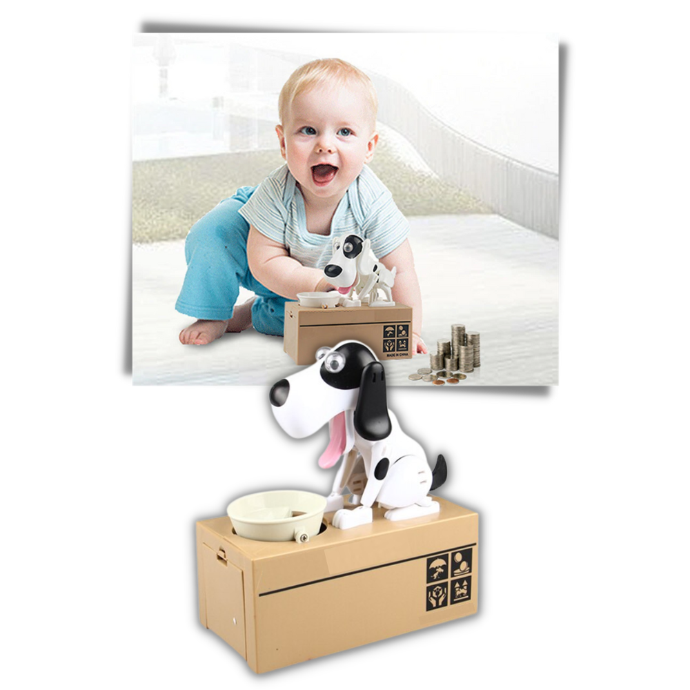 Tirelire de cachorro Wocleiliy, divertida e decorativa, ideal para incentivar crianças a economizar dinheiro.