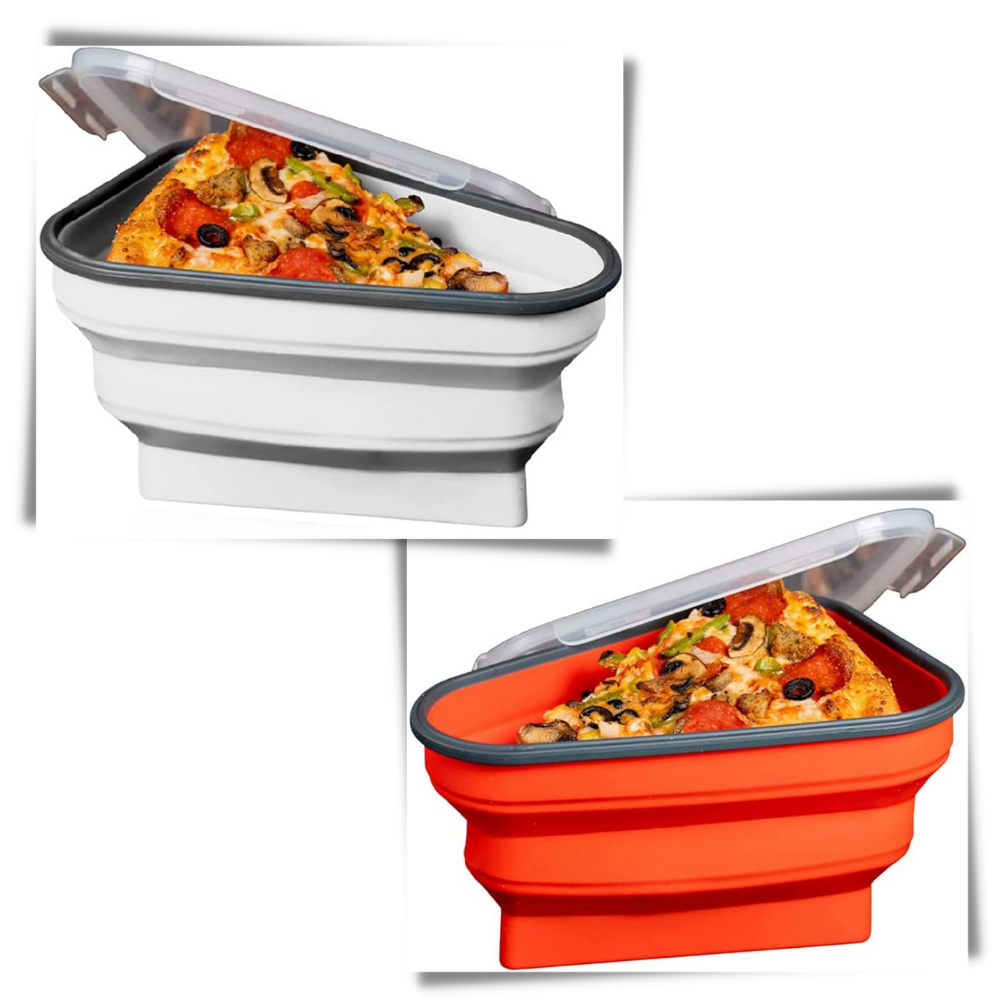Caixa extensível de conservação de pizza Doubfivsy, recipiente para armazenamento de alimentos, ideal para guardar fatias de pizza.