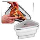 Caixa extensível de armazenamento de alimentos para pizza, marca Doubfivsy, com material de alta qualidade para conservação.