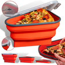 Caixa extensível de armazenamento de pizza Doubfivsy, recipiente plástico para conservar fatias de pizza frescas.