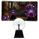 Lâmpada boule plasma mágica Szcq, veilleuse de ambiance com efeito de plasma colorido e design moderno.
