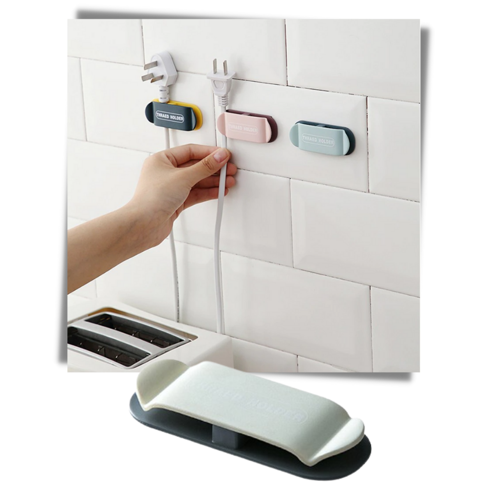 Conjunto de 4 pinças adesivas de fixação de cabos Yugaoo, para organização eficiente de cabos e fios.
