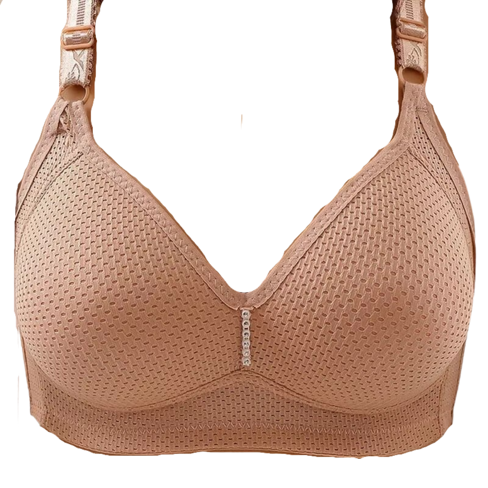 Soutien-gorge confortável sem armações da Warners® Blissful Benefits em tom nude, com design suave e sem costuras visíveis.