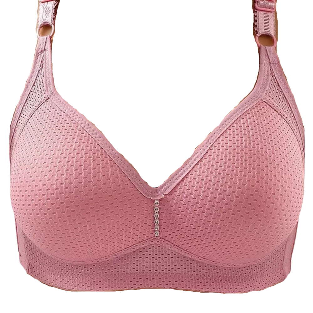 Soutien-gorge confortável sem armatures da Warners® Blissful Benefits, cor rosa, com tecido macio e ajuste suave.