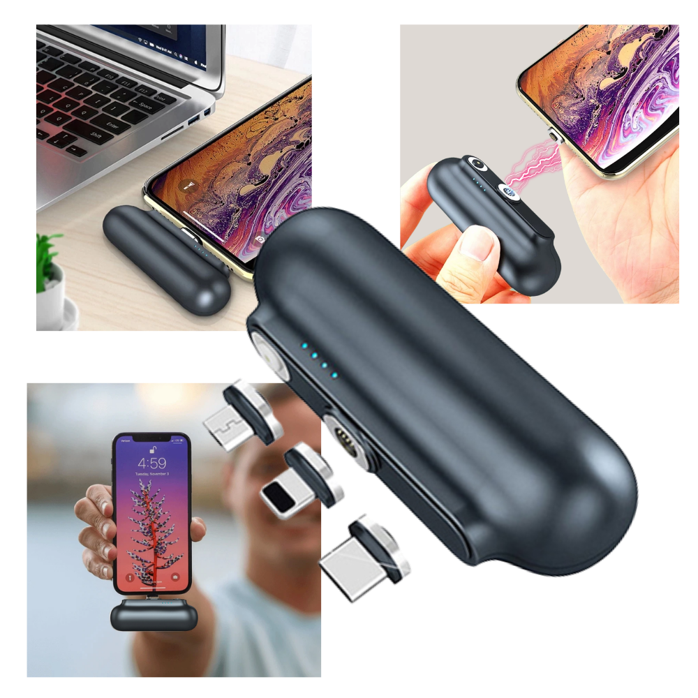 Carregador de bolso Gkg para telefone, dispositivo portátil de energia, compacto e prático para recarregar celulares em movimento.