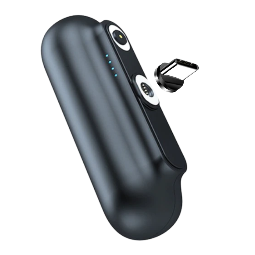 Carregador de bolso Gkg para telefone, dispositivo de alimentação portátil com cabo compacto, ideal para recarregar smartphones em movimento.