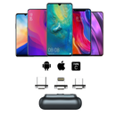 Carregador de bolso Gkg para telefone, portátil e compatível com diversos modelos de dispositivos móveis.