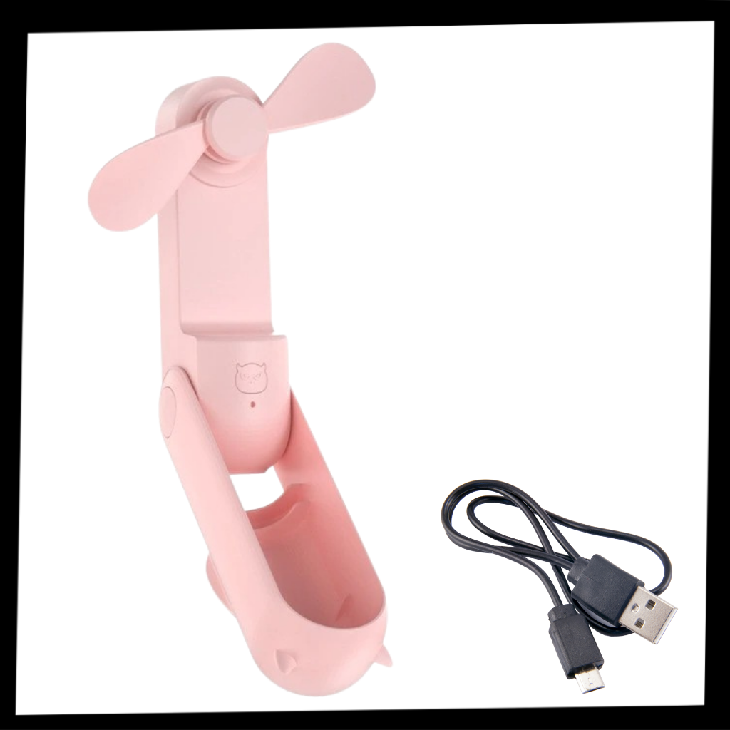 Mini ventilador portátil Jisulife com conexão USB para resfriamento e aquecimento, compacto e leve para uso fácil.