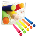 Conjunto de 5 moldes de silicone para picolés ecológicos da Ecoberi, ideal para fazer sorvetes em casa.