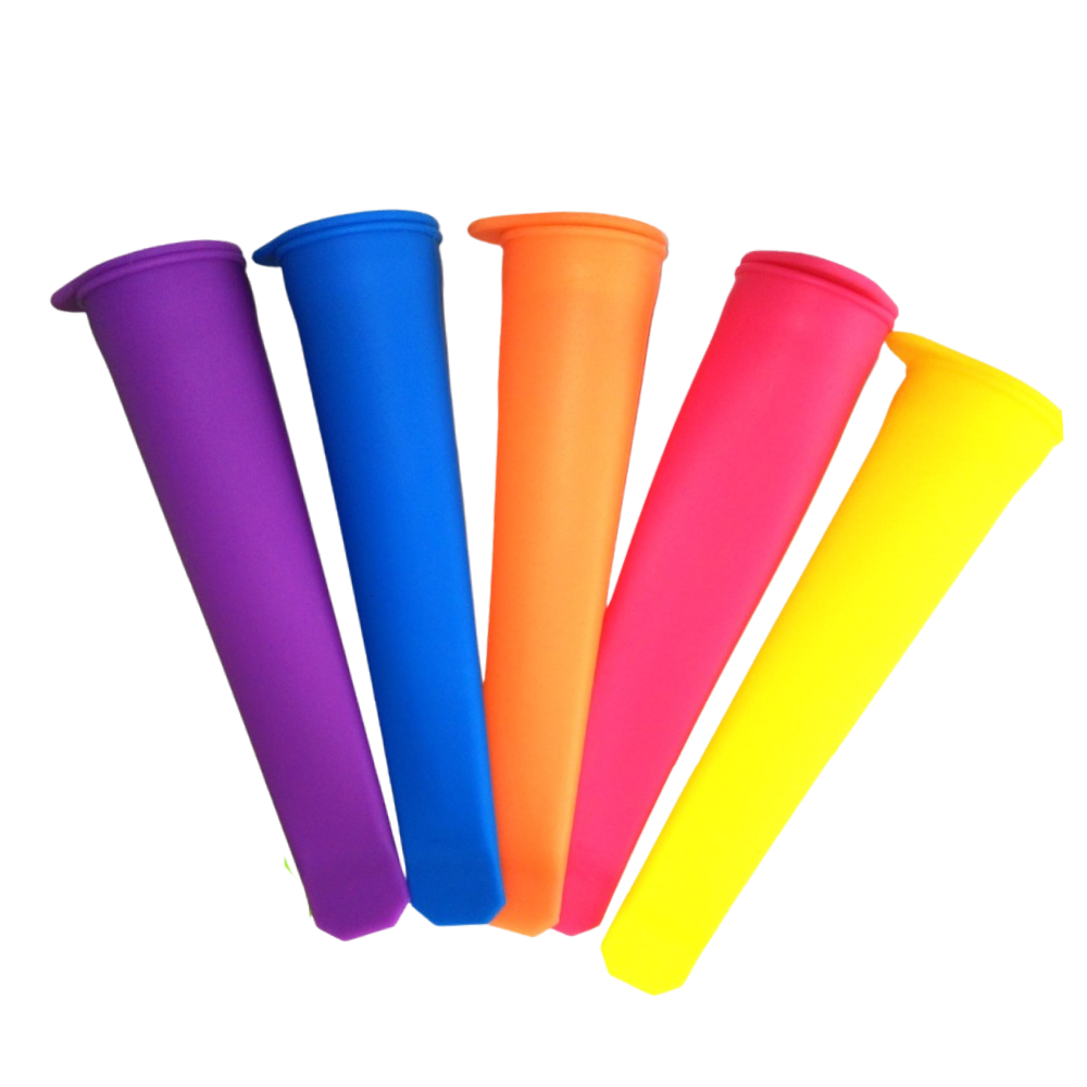 Conjunto de 5 moldes de silicone Ecoberi para fazer picolés de congelar, acessórios para pequenos eletrodomésticos.