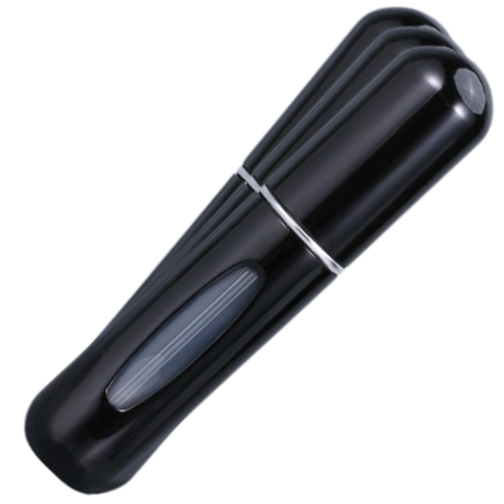 Conjunto de 3 mini frascos de perfume recarregáveis de viagem Eastjing em design preto compacto.