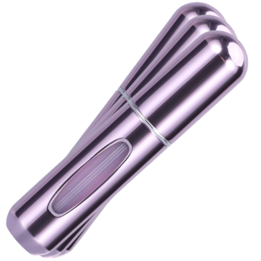 Conjunto de 3 mini frascos de perfume recarregáveis Eastjing para viagem, em rosa brilhante.