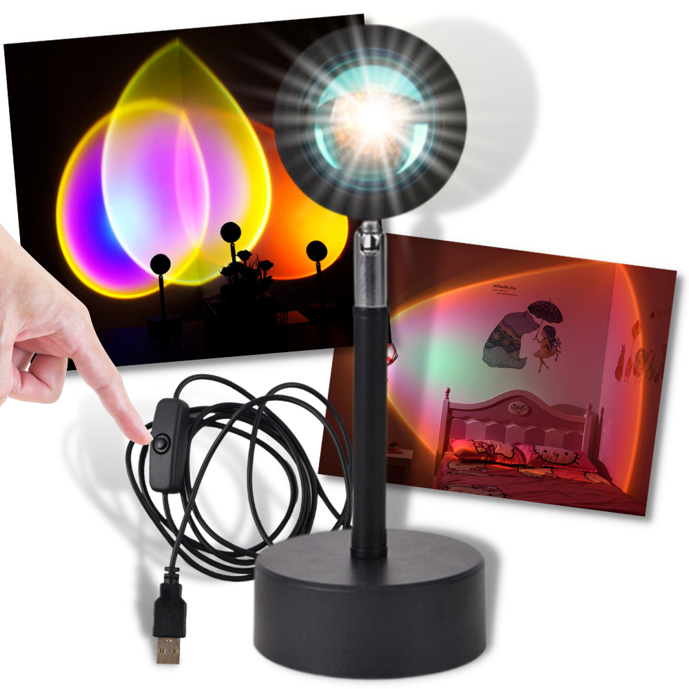 Lâmpada de escritório Toutek com projetor de luz colorida LED, iluminação moderna e funcional para ambientes de trabalho.