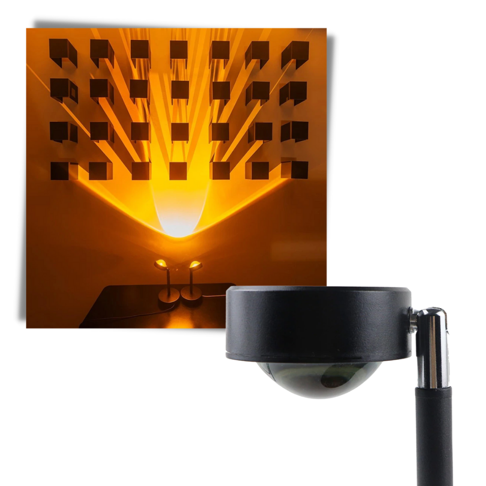 Lâmpada de escritório Toutek com projetor de luz LED colorida ajustável para iluminação criativa e ambiente moderno.