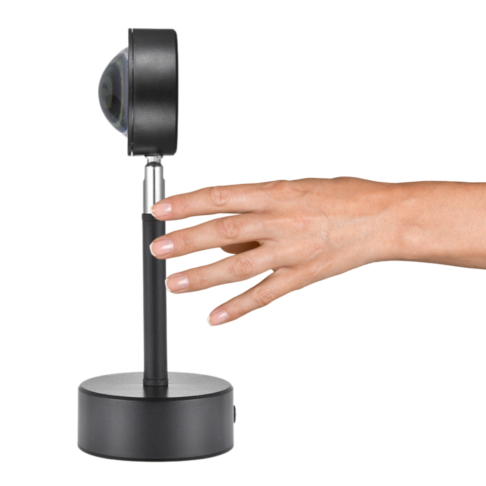 Lâmpada de mesa Toutek com projetor de luz colorida LED, iluminação moderna e portátil para ambientes internos.