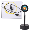 Lâmpada de mesa com projetor de luz colorida LED da Toutek, controle remoto e iluminação vibrante para ambientes.