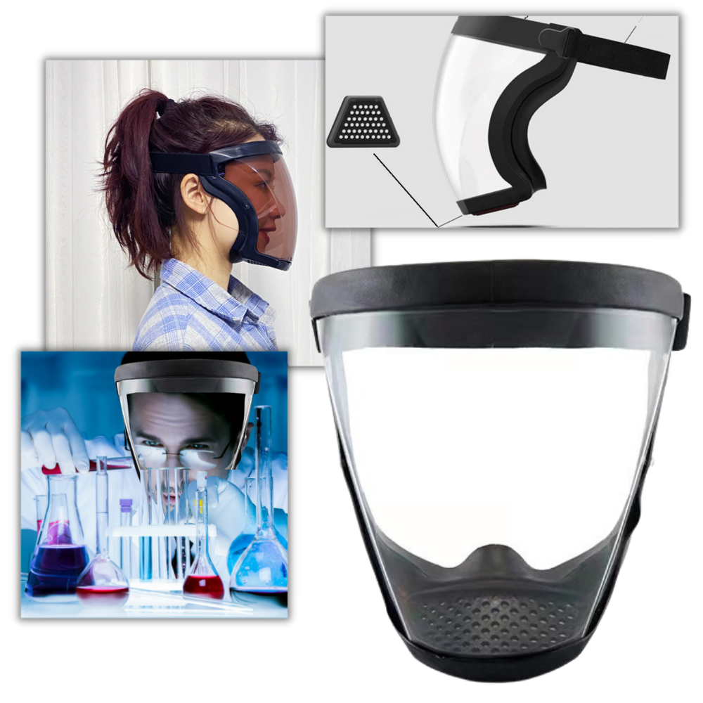 Máscara de proteção Beiyueji com visor transparente, máscara de proteção completa para segurança facial.
