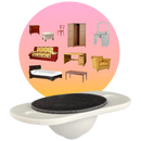 Roda de móvel pivotante adesiva da Decodean, acessório para eletrodomésticos, com roda giratória e base adesiva.