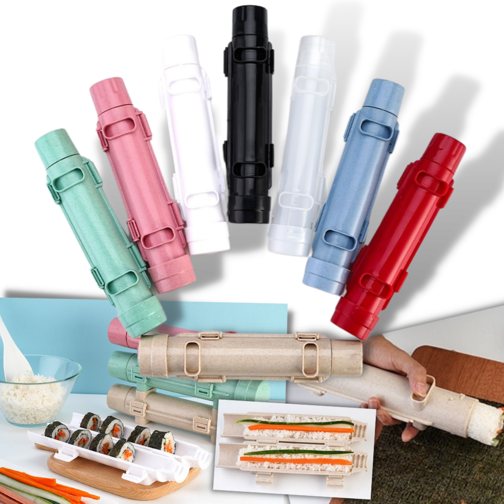 Conjunto de utensílios de cozinha Chefoh para fazer sushi rápido, incluindo esteiras e acessórios para preparo de sushi.