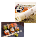 Conjunto de utensílios de cozinha Chefoh para fazer sushi rapidamente, incluindo rolos e moldes para preparação de sushi.