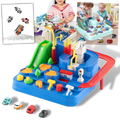 Carrinho de brinquedo mecânico para crianças, acessório de pista de corrida da marca Apmemiss, com detalhes coloridos.