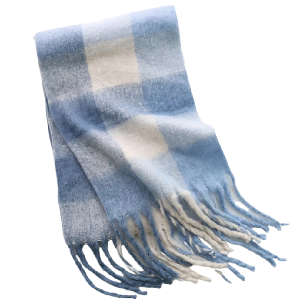 Echarpe de inverno feminina com estampa xadrez, marca Oem, feita de tecido quente para o frio.