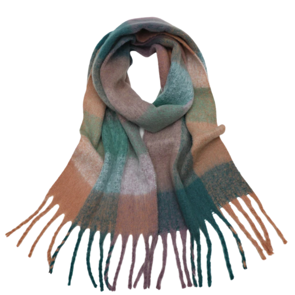 Cachecol de inverno feminino em xadrez da marca Oem, tecido macio e confortável, ideal para dias frios.