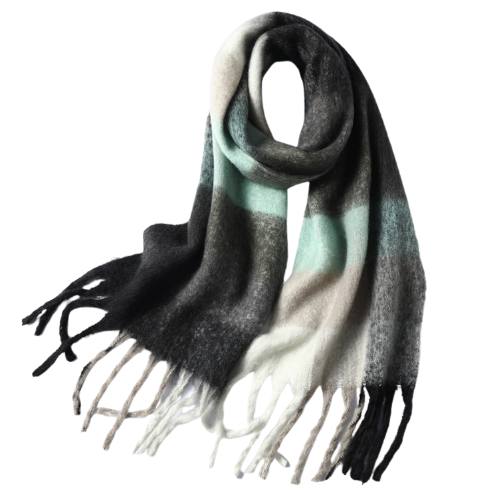 Cachecol de inverno feminino da Oem com estampa xadrez, tecido macio e confortável, ideal para dias frios.