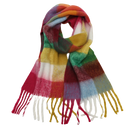 Cachecol de inverno feminino Oem xadrez, tecido macio e quente, ideal para o frio, com padrão clássico de cores vibrantes.