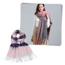 Echarpe de inverno feminina da Oem com estampa xadrez colorida, feita de tecido quente e confortável.