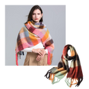 Cachecol de inverno feminino Oem com estampa xadrez, ideal para manter aquecimento e estilo durante o frio.