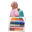 Echarpe de inverno xadrez para mulheres, marca Oem, com padrão colorido e tecido quente, ideal para frio.